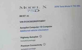 2016 Tesla model x 75D Sport Utility 4D