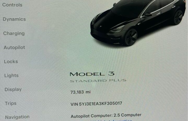 
								2019 Tesla model 3 Standard Range Plus Sedan 4D full									