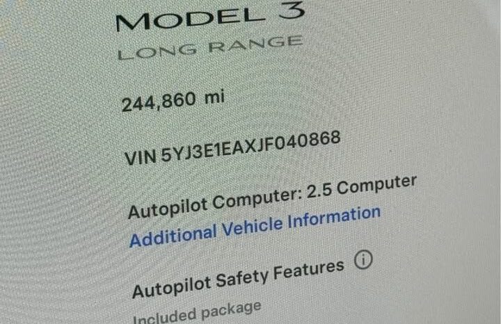 
								2018 Tesla Model 3 full									