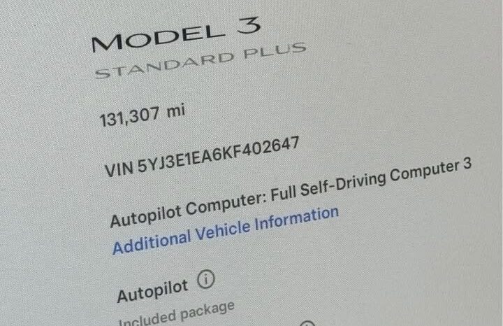 
								2019 Tesla model 3 Standard Range Plus Sed full									