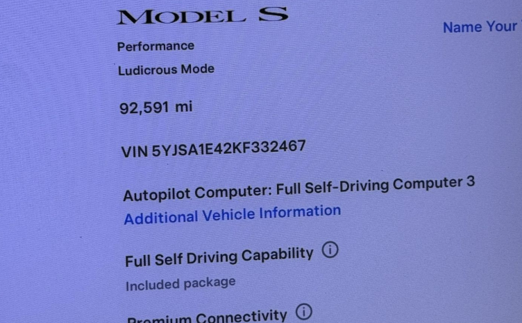 
								2019 Tesla Model S Performance Ludicrous Mode full									