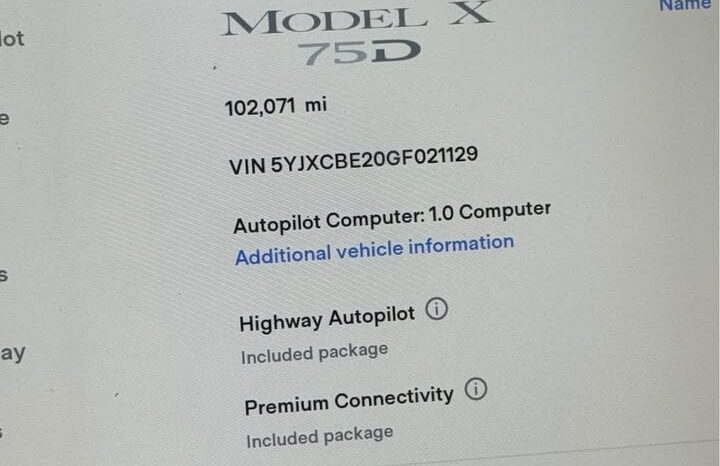 
								2016 Tesla model x 75D Sport Utility 4D full									