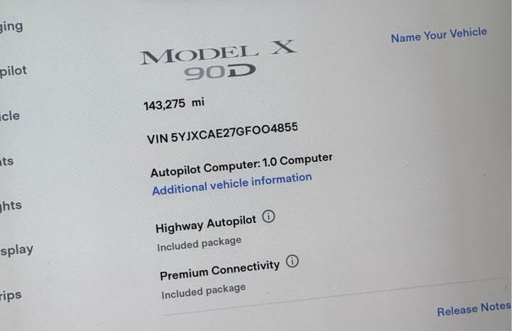 
								2016 Tesla model x 90D Sport Utility 4D full									