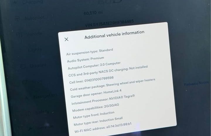 
								2017 Tesla model s 60D Sedan 4D full									