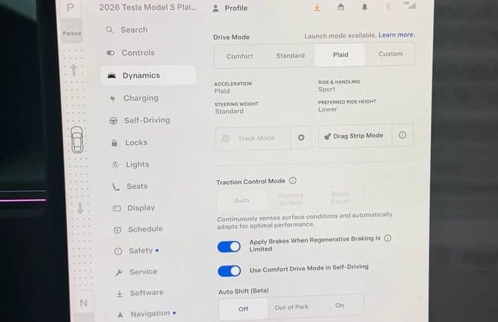 
								2026 Tesla model s Plaid Sedan 4D full									