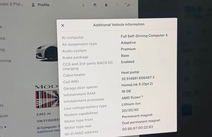 
								2026 Tesla model s Plaid Sedan 4D full									