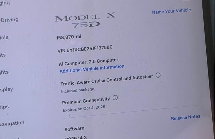 
								2018 Tesla model x 75D Sport Utility 4D full									